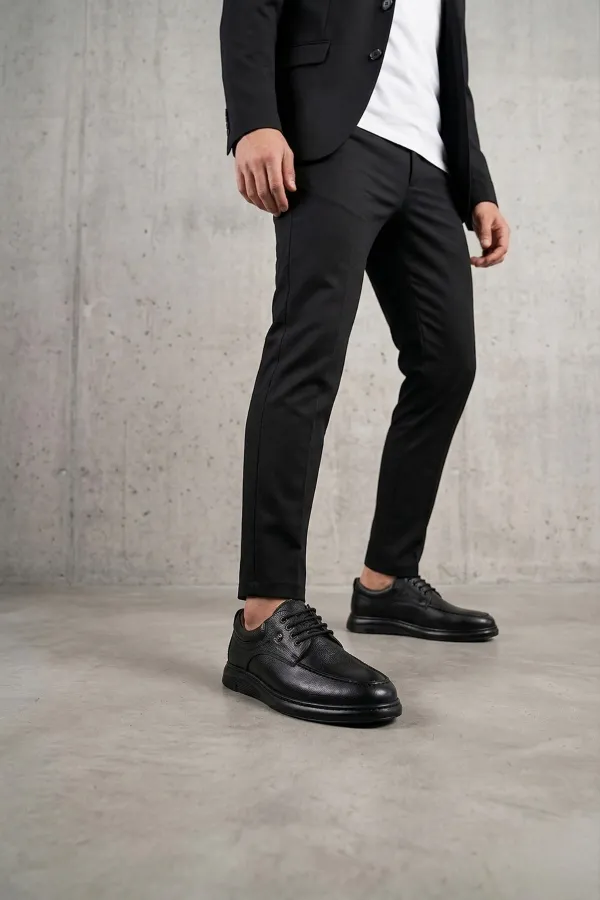 Chaussures décontractées classiques pour hommes Muggo DASH en cuir véritable à lacets et semelle épaisse