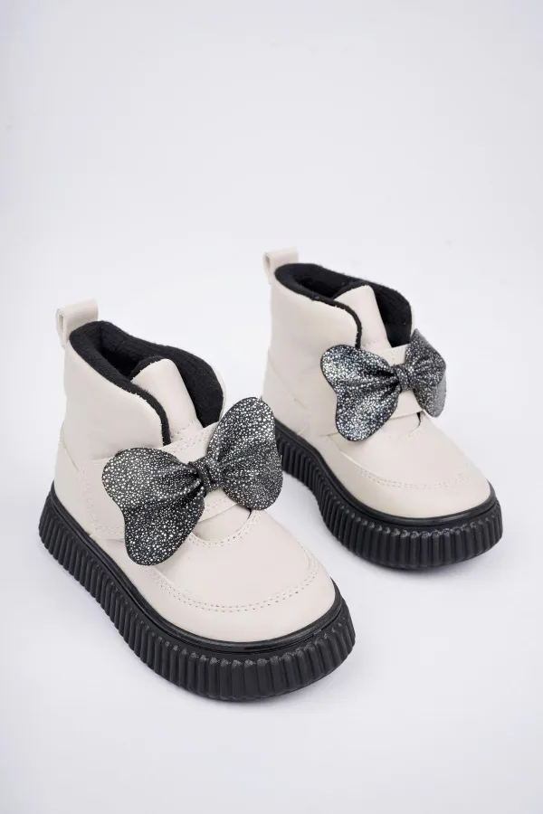 Bottes d'hiver pour enfants Muggo NIXIE, semelle antidérapante garantie, confort optimal, fermeture velcro et nœud.