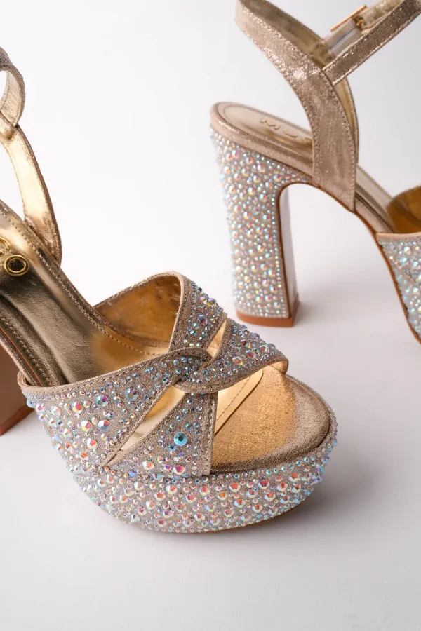 Chaussures de mariée Muggo BRIDE à plateforme et strass