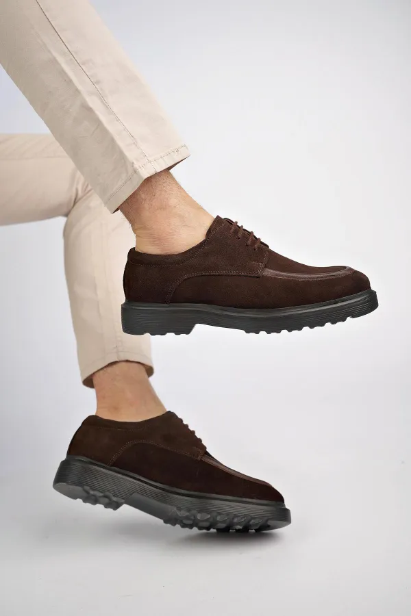 Muggo SAMUEL Chaussures pour hommes classiques et confortables en cuir véritable, style décontracté, avec semelle orthopédique épaisse.
