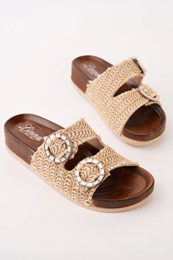 Pantoufles décontractées pour femmes Muggo BEFOR à double boucle et motifs