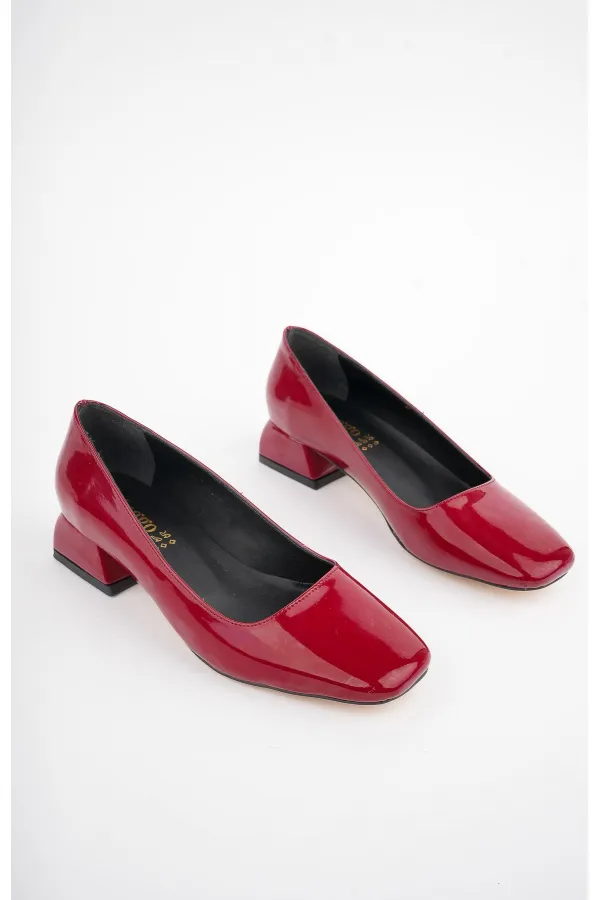 Muggo LİLİTH Garantili Kare Burunlu Kısa Topuklu Kadın Günlük Ayakakkabı