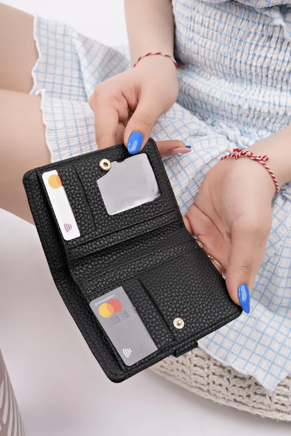 Muggo ARYA Bozuk & Kağıt Para Bölmeli Fermuarlı Kartlık Kadın Cüzdan