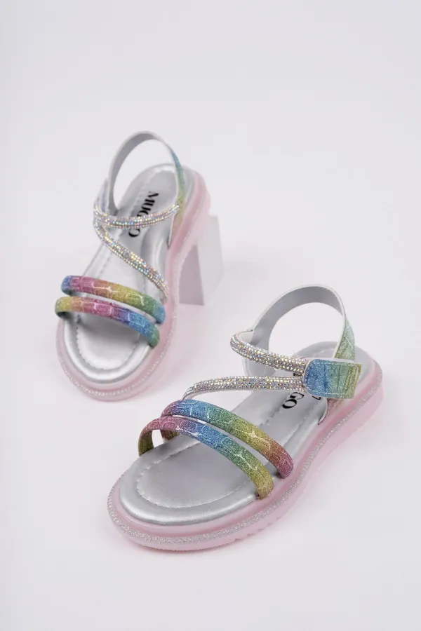 Sandales décontractées à scratch et paillettes Muggo MQUEEN pour filles