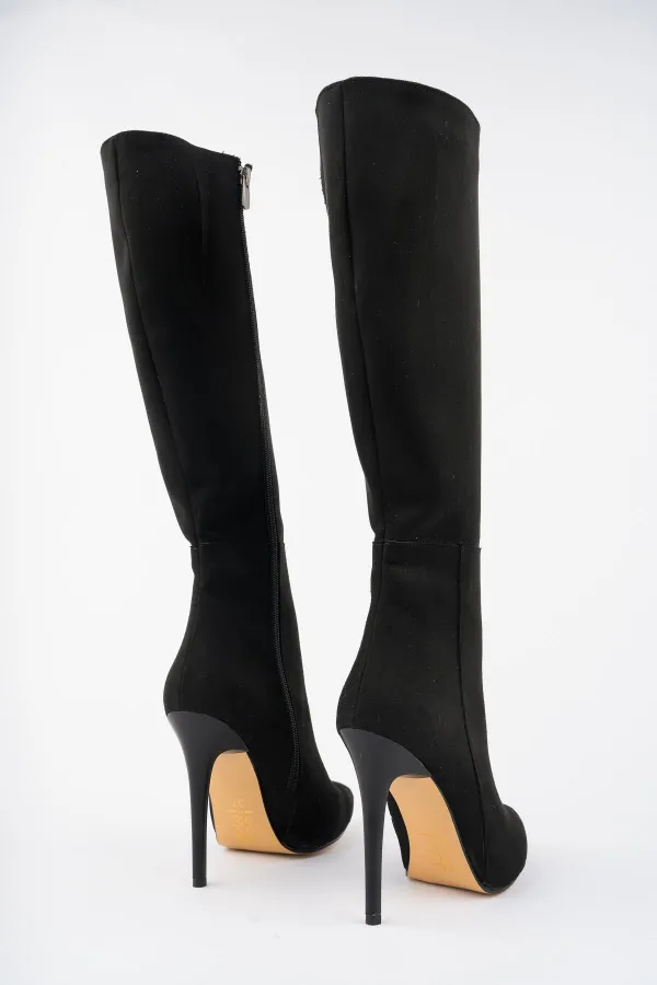 Bottes Muggo Florence pour femmes, à talon fin, bout pointu et fermeture éclair latérale