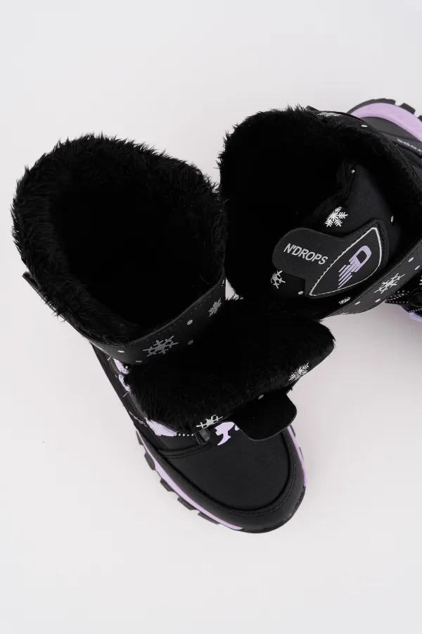 Bottes Muggo Twinkle pour filles, doublées de fourrure, à lacets et fermeture velcro