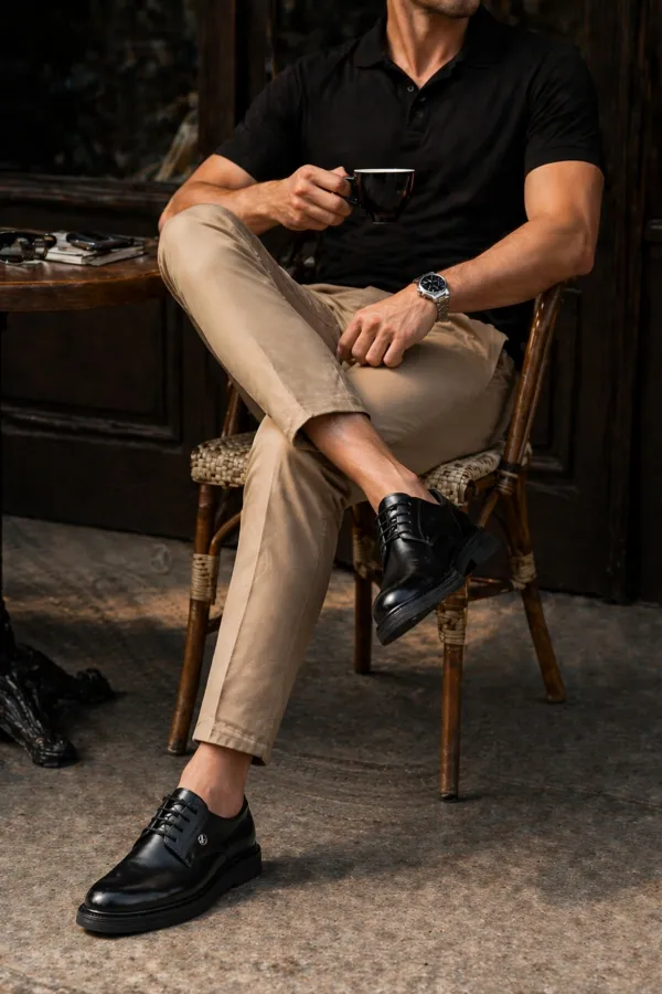 Chaussures décontractées classiques pour hommes Muggo EDWIN à lacets et semelle confortable