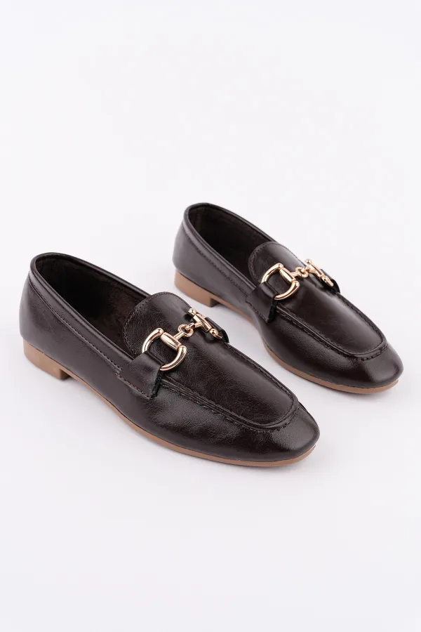 Muggo STRIDE Women's Casual Loafer Shoes with Metal Buckle