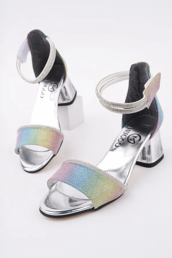 Chaussures à talons courts pailletées à bride cheville pour filles Muggo NOŞA