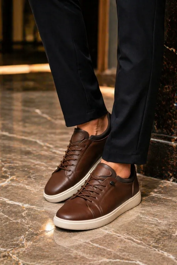 Muggo JUNO Hakiki Deri Bağcıklı Erkek Günlük Klasik Casual Ayakkabı