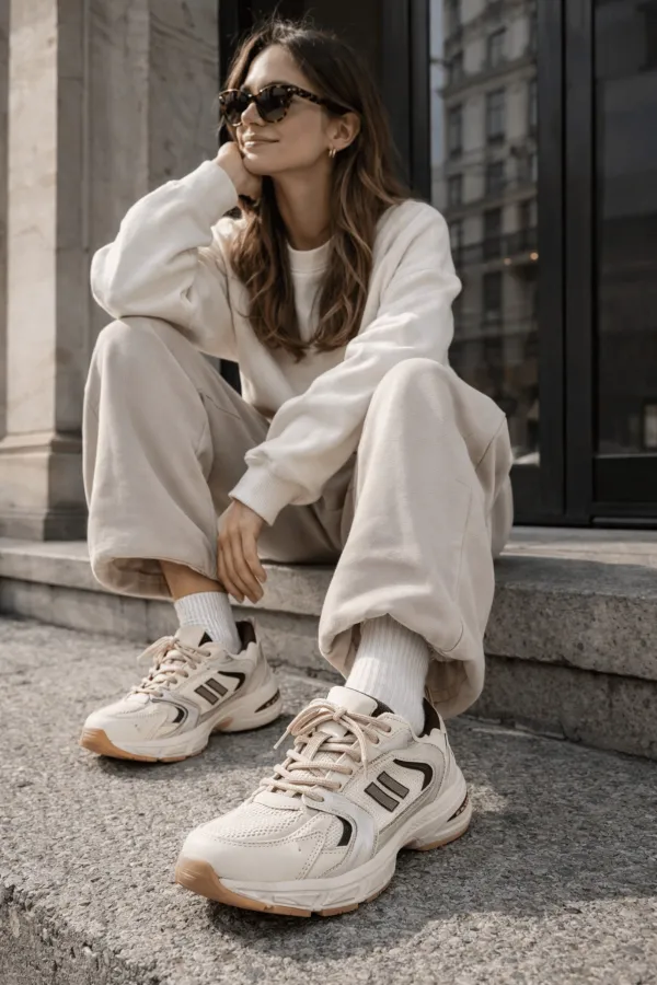 Chaussures de sport décontractées à lacets et semelle épaisse Muggo SHIFT pour femmes