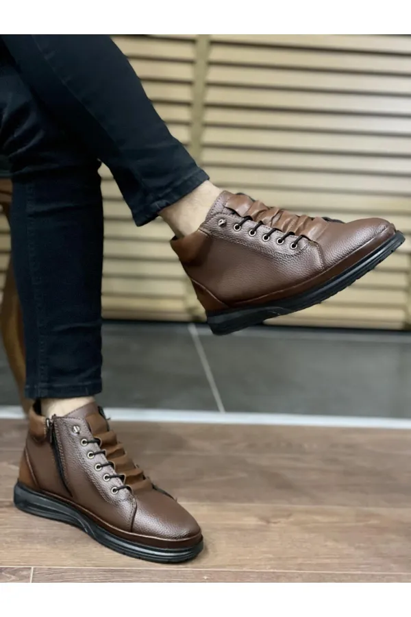 Bottes d'hiver à lacets et fermeture éclair Muggo M226 pour hommes (garantie)