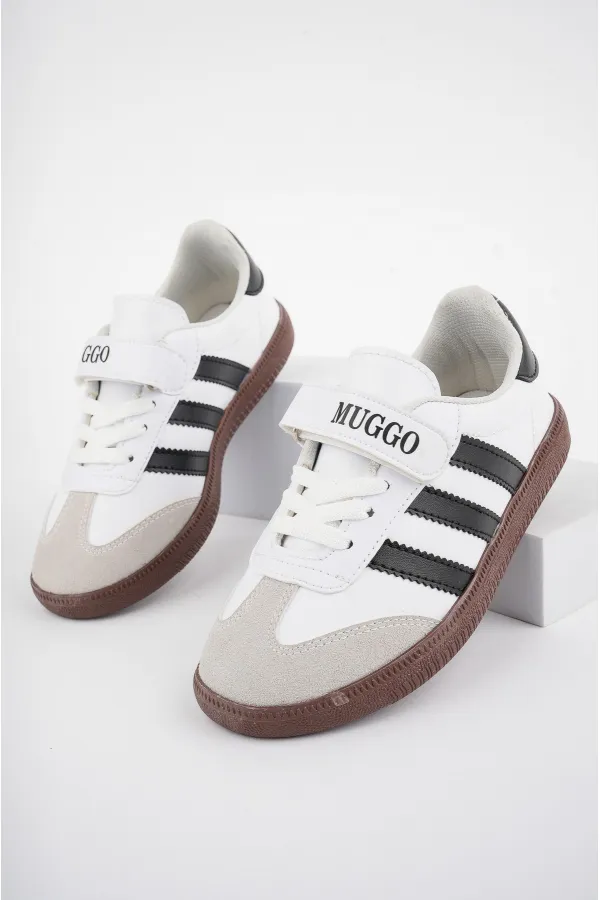 Muggo OLAF Garantili Günlük Ortopedik Bağcıklı Ve Cırtlı Çocuk Sneaker Spor Ayakkabı