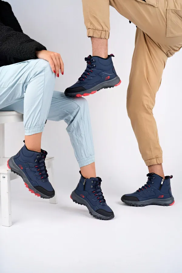 Bottes d'hiver unisexes Muggo Alaska, garanties pour la randonnée en plein air, à lacets et fermeture éclair latérale.