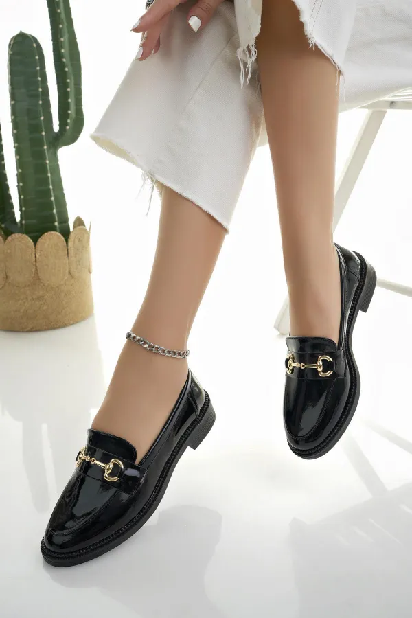 Muggo SUSSIE Guaranteed Metal Buckle Women's Loafer Casual Shoes