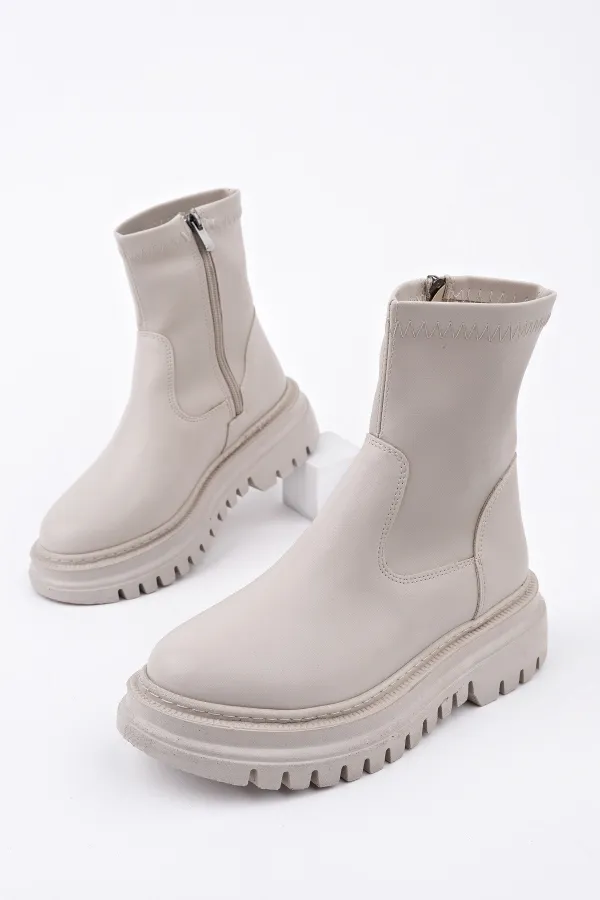 Bottes Muggo PITA à semelle épaisse et fermeture éclair pour femmes