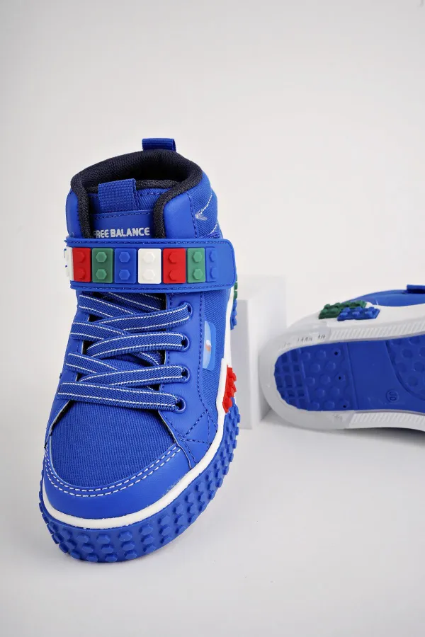 Muggo KUKULİ Garantili Legolu Bağcıklı ve Cırtlı Ortopedik Çocuk Sneaker Spor Ayakkabı