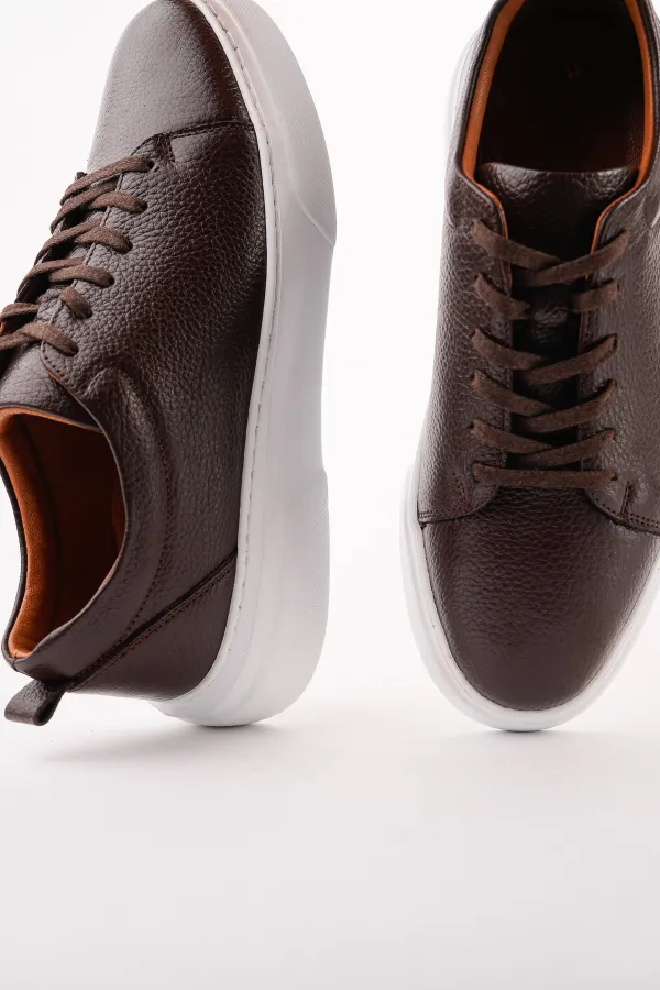 Muggo LEONS Genuine Leather Men's Thick Sole Lace-up Casual Sneaker Muggo LEONS Genuine Leather Men's Thick Sole Lace-up Casual Sneaker