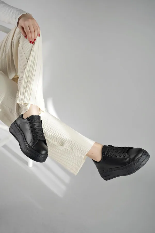 Muggo MİTOS Garantili Kadın Günlük Yüksek Taban Bağcıklı Sneaker Spor Ayakkabı
