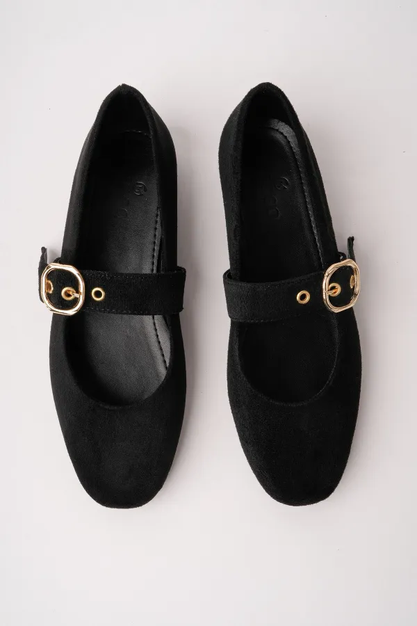 Ballerines en cuir pour femmes Muggo HALSEY à boucle dorée