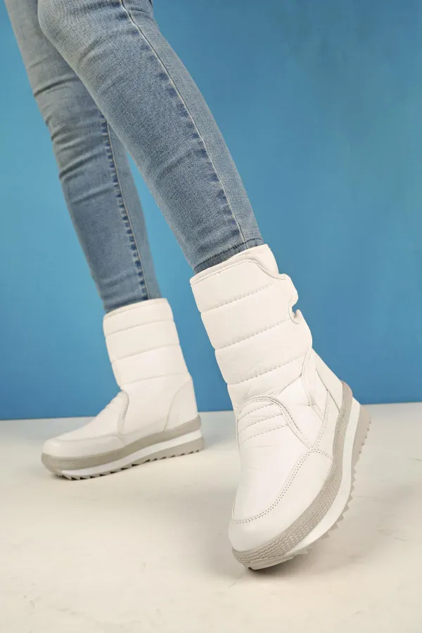 Muggo Felya Garantili Kadın İçi Kürklü Cırtlı Yağmur Ve Kar Botu