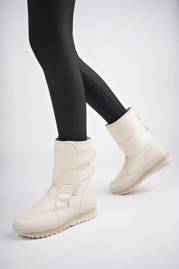 Muggo Felya Garantili Kadın İçi Kürklü Cırtlı Yağmur Ve Kar Botu