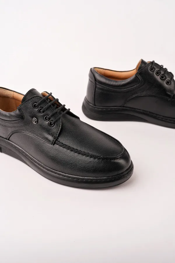 Chaussures décontractées classiques pour hommes Muggo DASH en cuir véritable à lacets et semelle épaisse