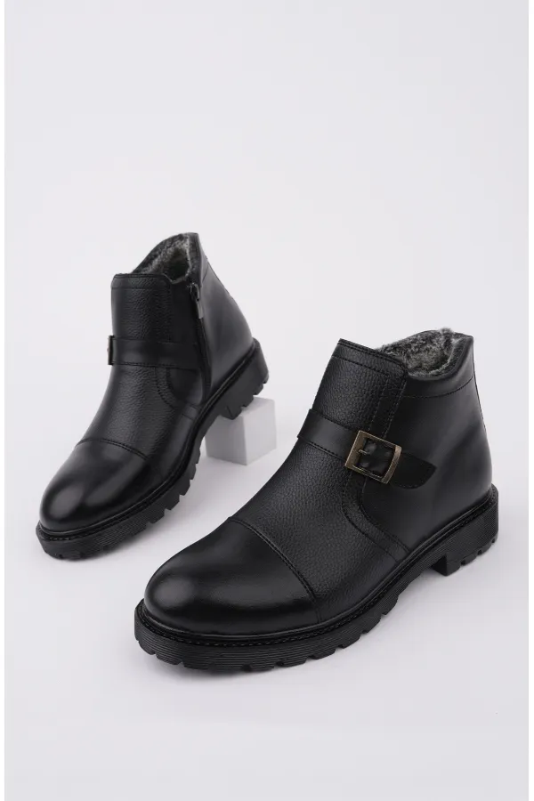 Muggo M1001 Su&soğuk Geçirmez Kürklü Garantili Unisex Kışlık Fermuarlı Bot Kauçuk Taban Sağlam