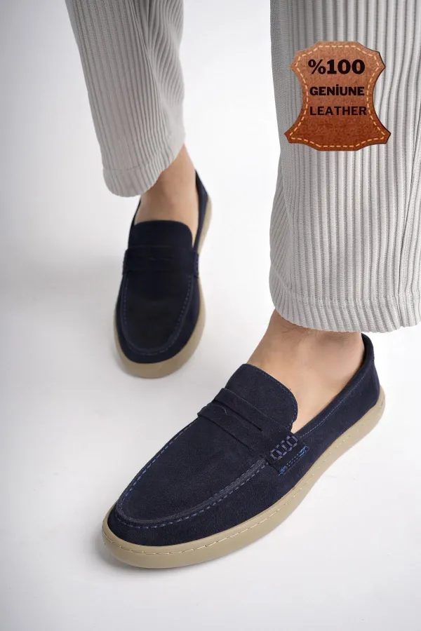 Muggo DENZEL Chaussures pour hommes classiques, confortables et orthopédiques, sans lacets, en cuir véritable, garanties pour tous les jours