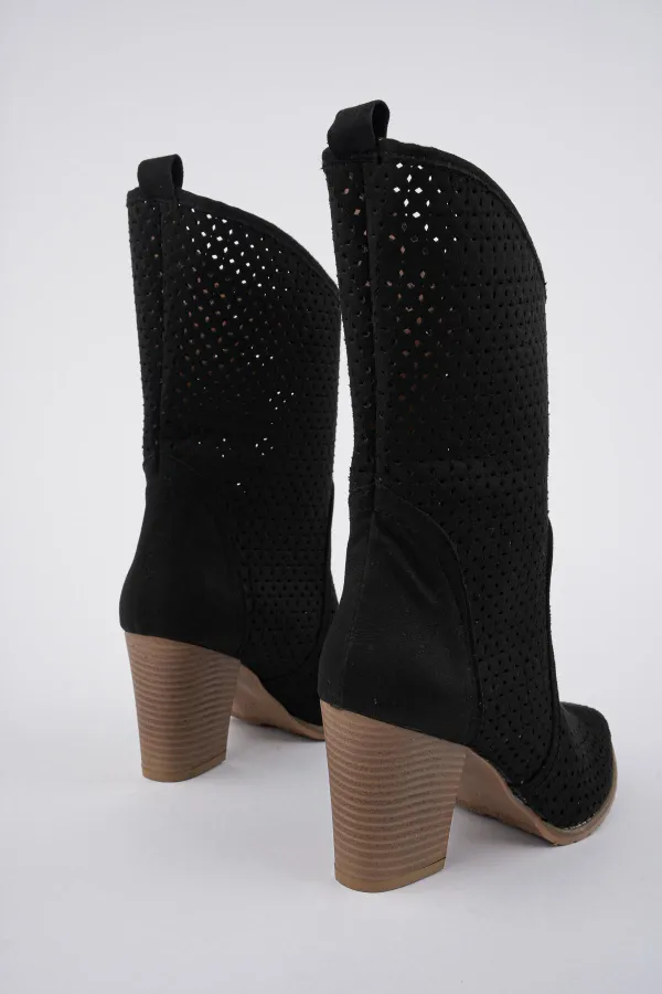 Muggo Indiana Guaranteed Women's Laser Cut Stylish and Comfortable Cowboy Summer Boots