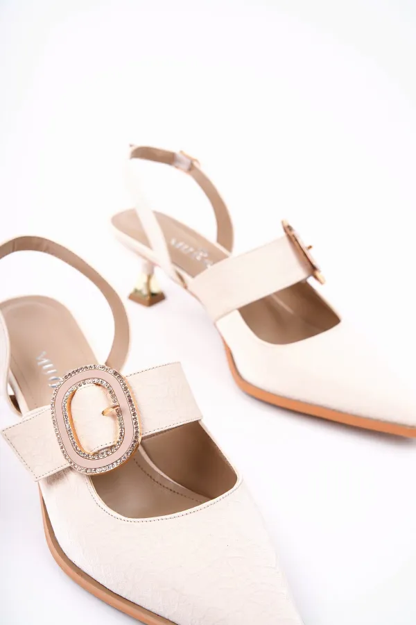 Muggo MARİANA Toka Detaylı Kadın Günlük Klasik Topuklu Ayakkabı