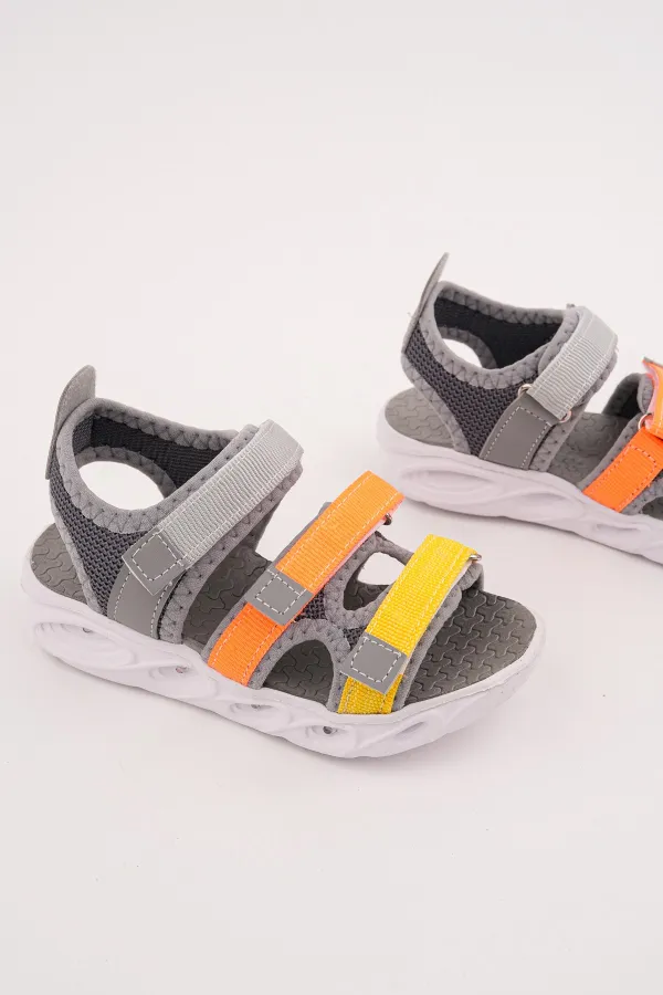 Sandales lumineuses à scratch Muggo NAVI pour garçons