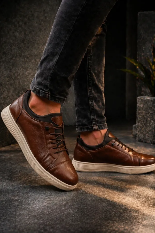 Muggo JUNO Hakiki Deri Bağcıklı Erkek Günlük Klasik Casual Ayakkabı