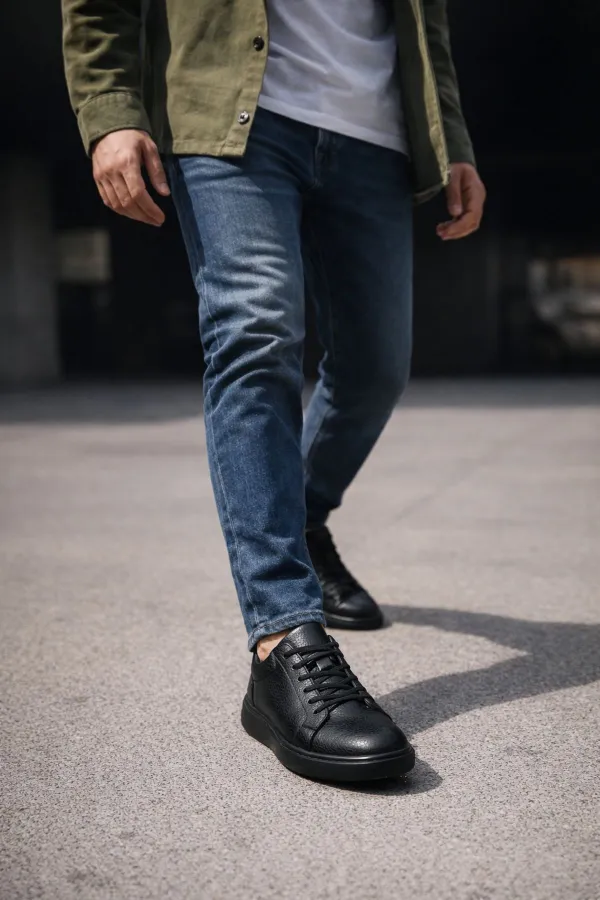 Muggo LEONS Genuine Leather Men's Thick Sole Lace-up Casual Sneaker Muggo LEONS Genuine Leather Men's Thick Sole Lace-up Casual Sneaker