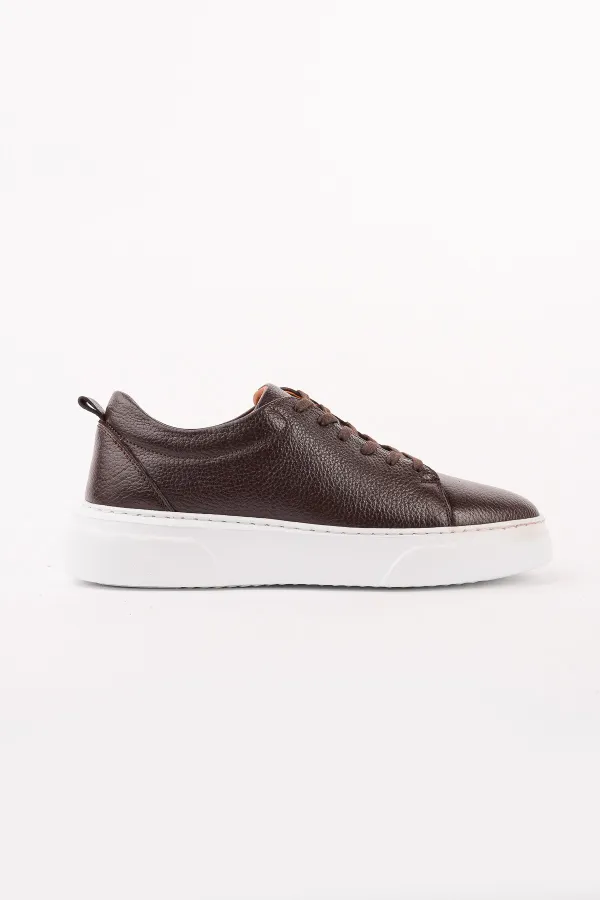 Muggo LEONS Genuine Leather Men's Thick Sole Lace-up Casual Sneaker Muggo LEONS Genuine Leather Men's Thick Sole Lace-up Casual Sneaker