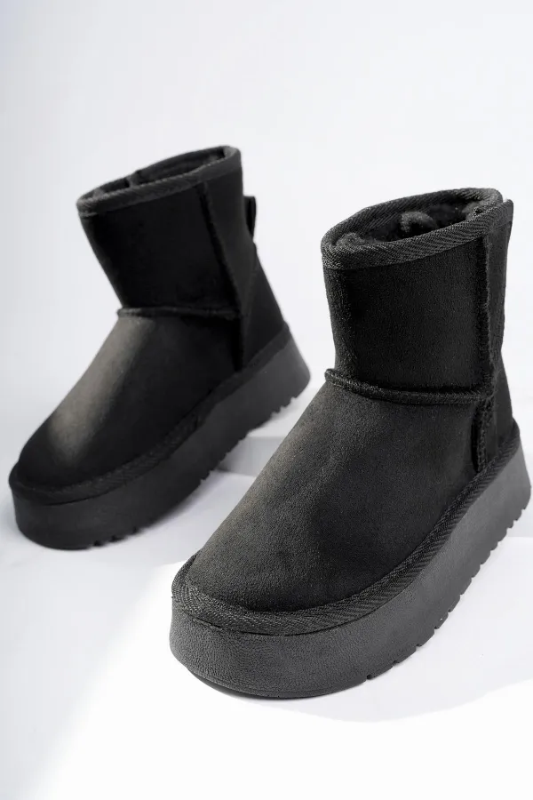 Muggo MİXS Garantili Kalın Taban İçi Tüylü Cırtlı Günlük Mini Çocuk Bot