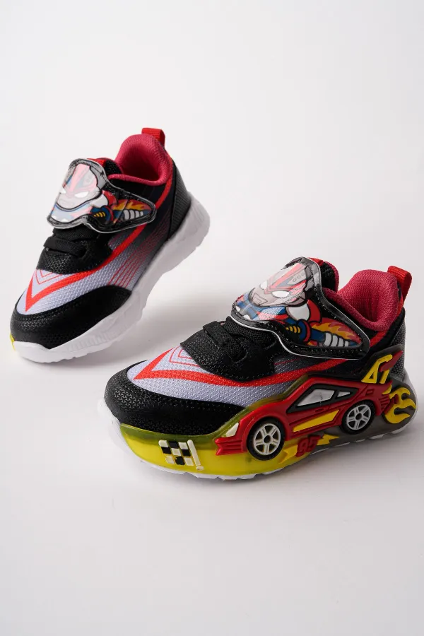 Muggo CAR Velcro Car and Light-Up Kids' Casual Sneaker Sports Shoes