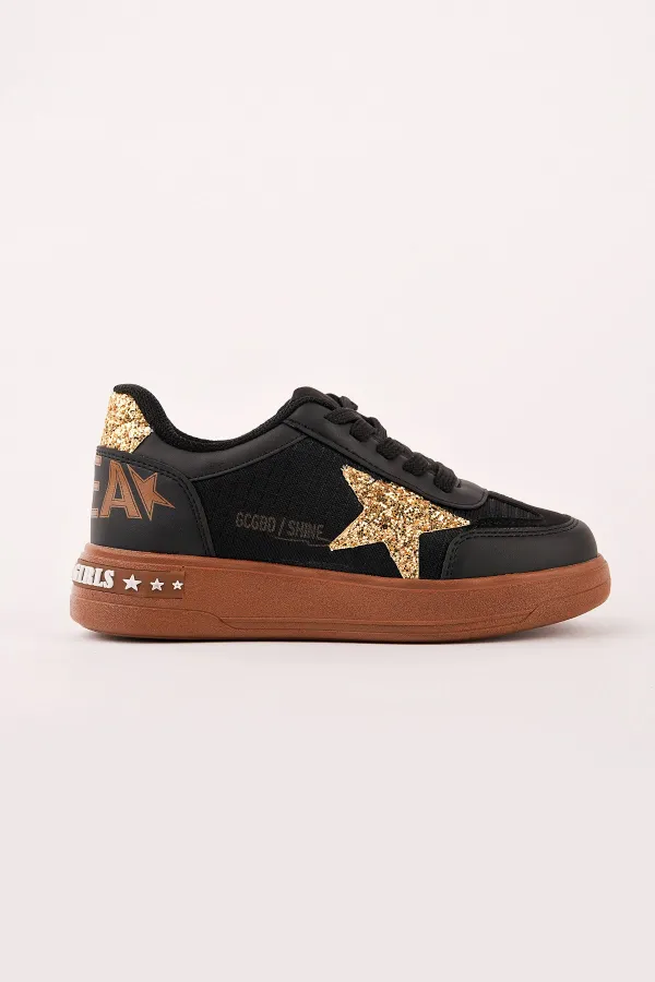 Muggo GALAXY Star Detail Lace-up Kids' Casual Sneaker Sports Shoes Muggo GALAXY Star Detail Lace-up Kids' Casual Sneaker Sports Shoes
