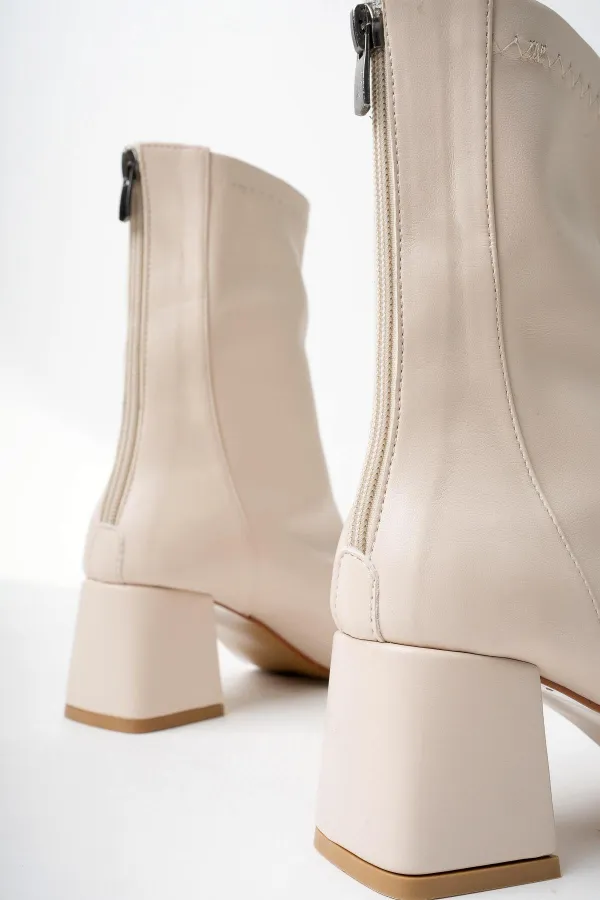 Bottes à talons pour femmes Muggo SASHA à bout carré et fermeture éclair arrière garanties