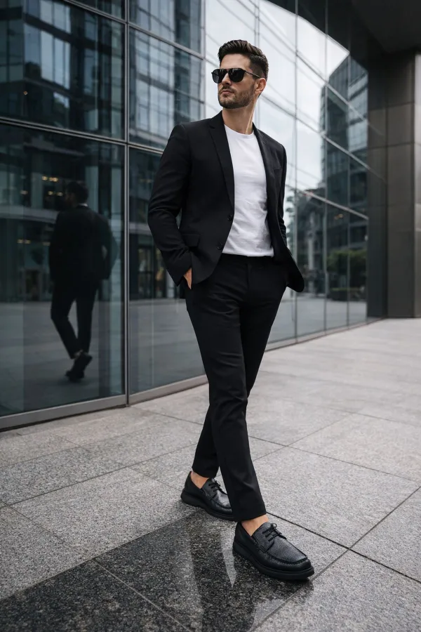 Chaussures décontractées classiques pour hommes Muggo FATHER en cuir véritable, à lacets et semelle confortable