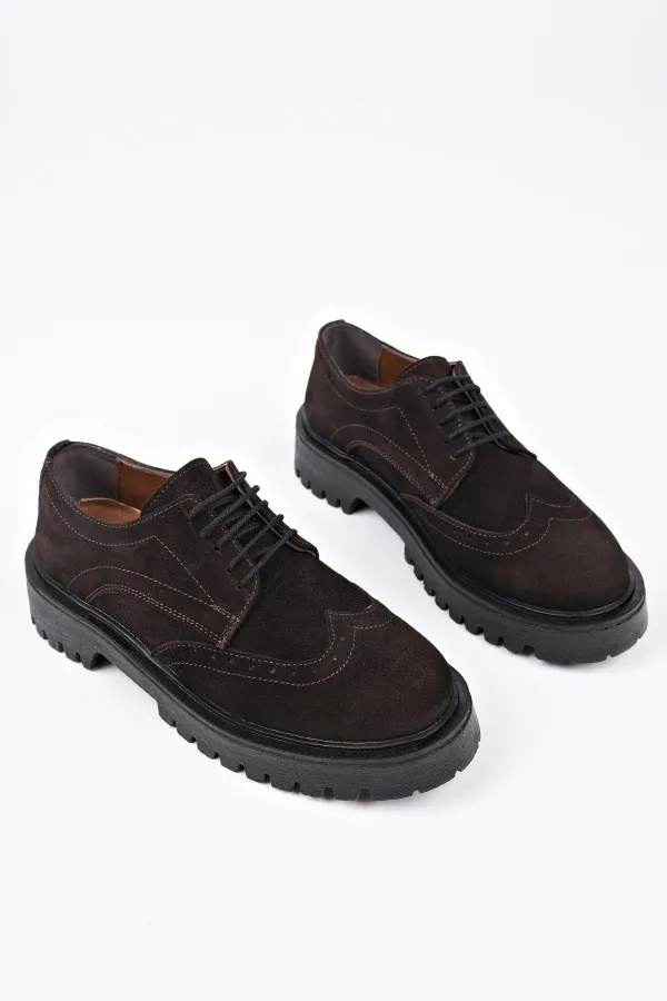 Muggo AMOUR  Bağcıklı Hakiki Deri Kalın Taban Günlük Casual Makosen Kadın Loafer Ayakkabı