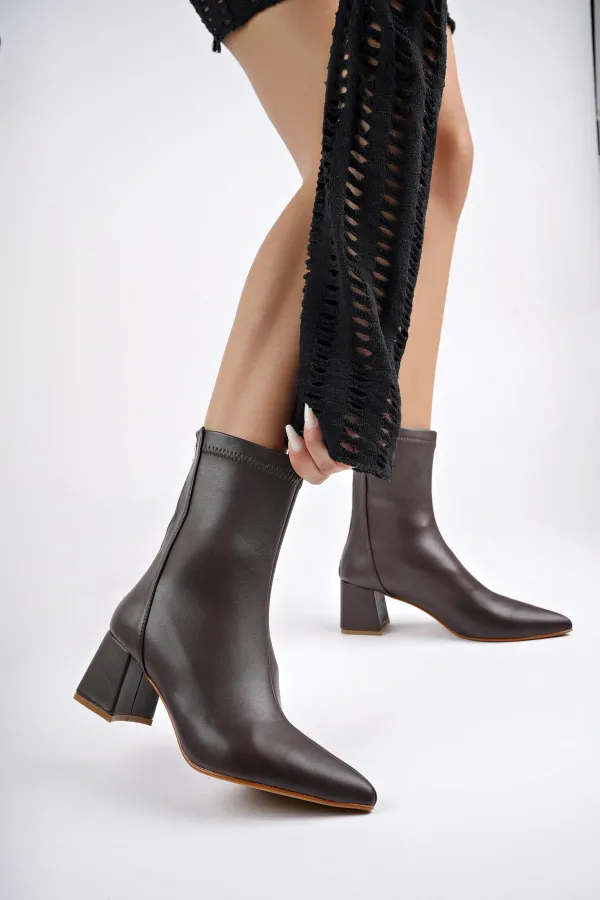 Bottes à talons pour femmes Muggo DARJA, bout pointu garanti, fermeture éclair arrière