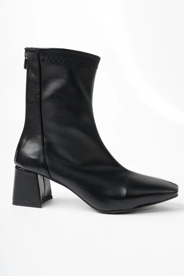 Bottes à talons pour femmes Muggo SASHA à bout carré et fermeture éclair arrière garanties