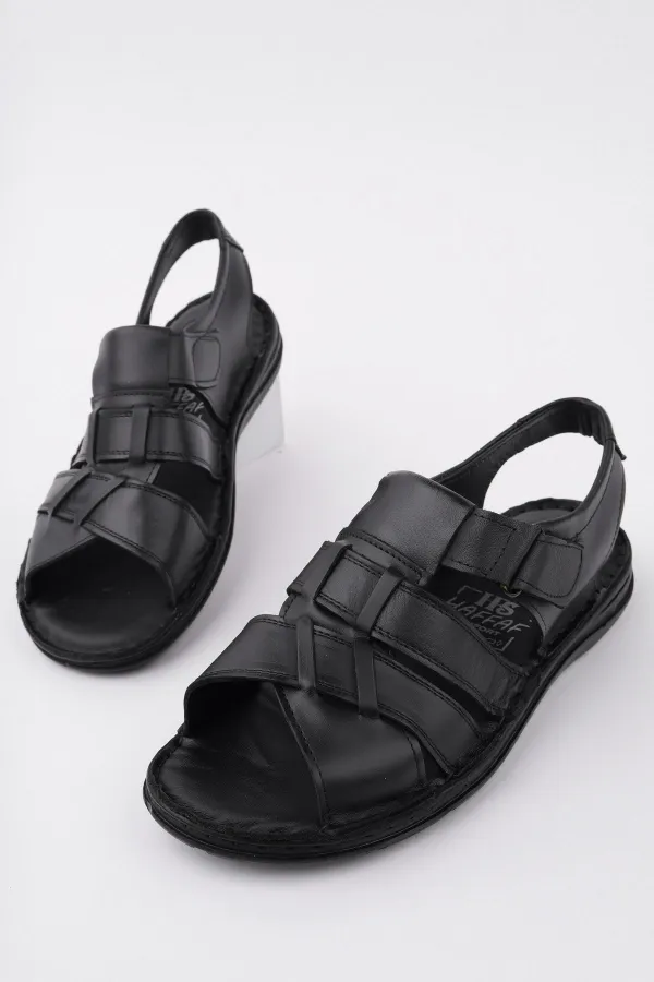 Muggo Charles Guaranteed Men's Casual Genuine Leather Comfortable Soft Sole Orthopedic Sandals