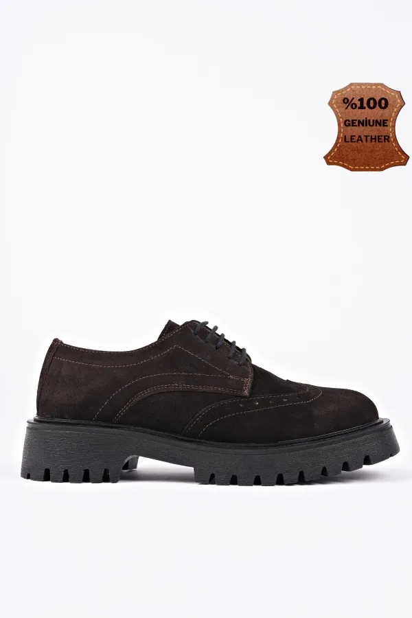 Muggo AMOUR  Bağcıklı Hakiki Deri Kalın Taban Günlük Casual Makosen Kadın Loafer Ayakkabı