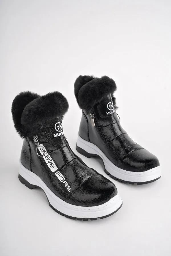 Bottes pour enfants Muggo BUBBLE avec semelle antidérapante garantie, doublure en fourrure et fermeture éclair latérale