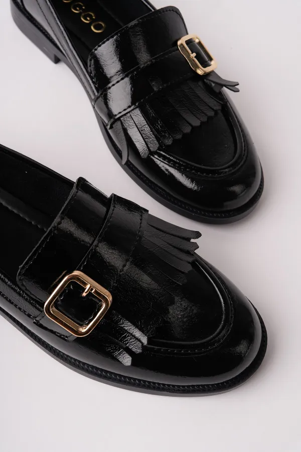 Mocassins décontractés à pampilles et boucle dorée Muggo pour femmes