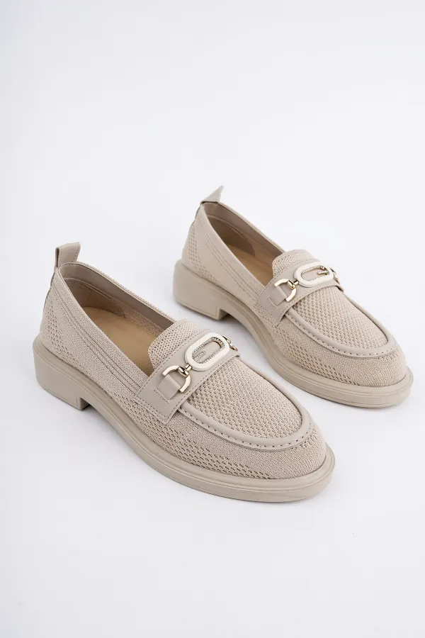 Muggo SAKURA Women's Knitted Loafer Casual Moccasin Shoes with Metal Buckle Muggo SAKURA Women's Knitted Loafer Casual Moccasin Shoes with Metal Buckle