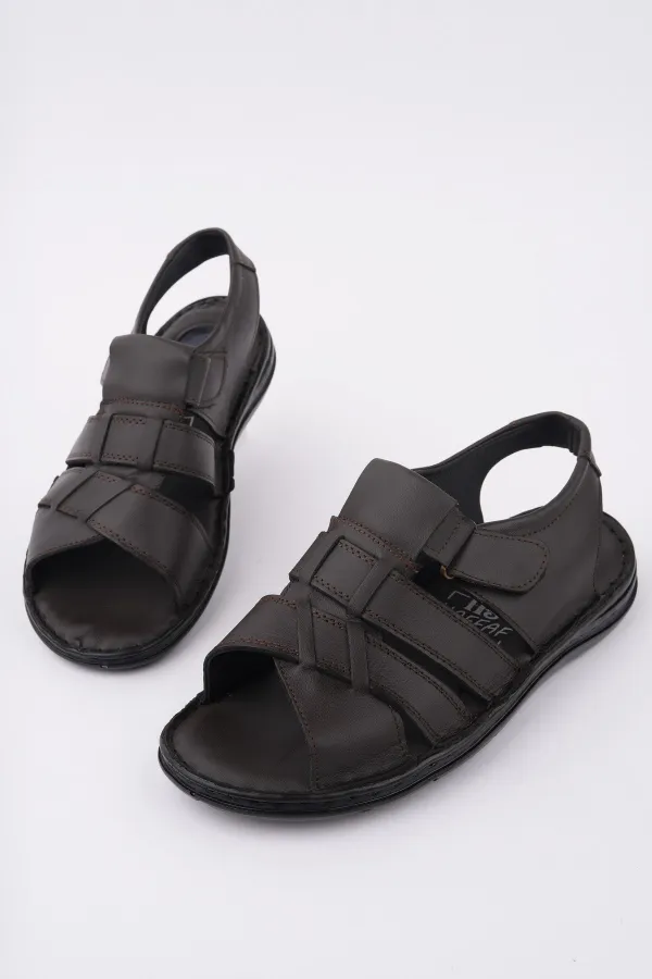 Muggo Charles Guaranteed Men's Casual Genuine Leather Comfortable Soft Sole Orthopedic Sandals