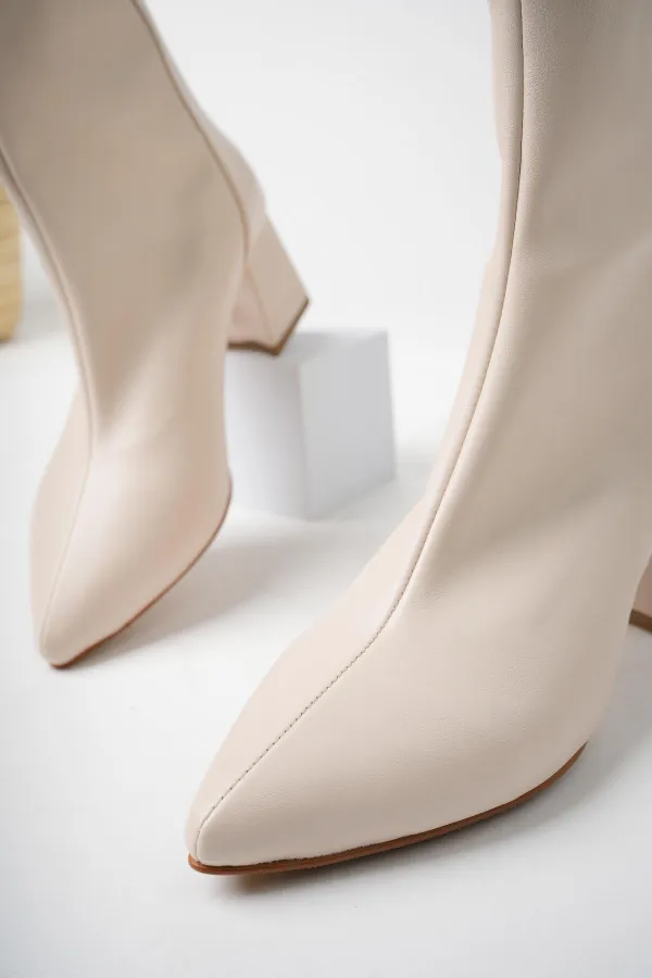 Bottes à talons pour femmes Muggo DARJA garanties à bout pointu et fermeture éclair à l'arrière